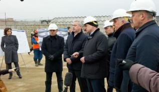 Мэр Москвы ознакомился с ходом строительства станции метро "Хорошевская"