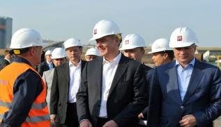 Мэр Москвы посетил строящуюся станцию метро «Ходынское Поле»